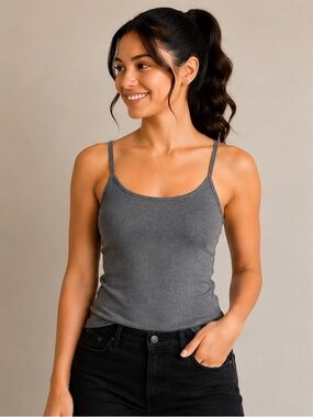 Eddie Bauer Grey Cotton Tank Top Size S or  XS – Everyday Basic Layering Tank